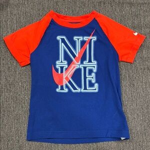 Boys Nike Blue and Red Short Sleeve Tee